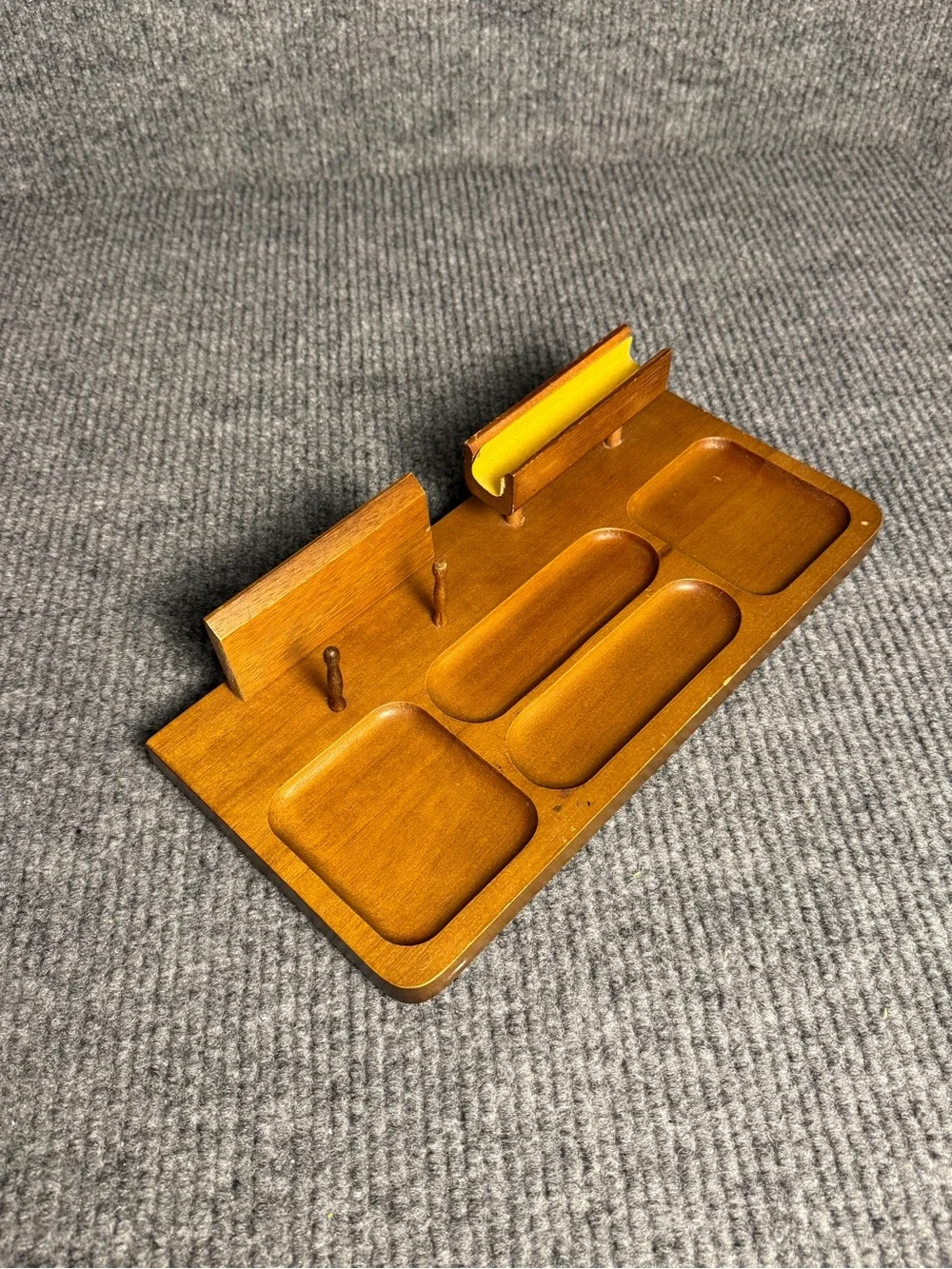 Vintage Mid-Century Wooden Valet Tray, Dresser, or Desk Organizer Tray